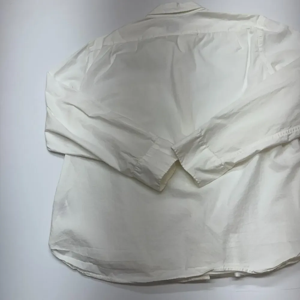 Mens J Crew Flex Washed Slim Untucked White Oxford Button Up Shirt XL